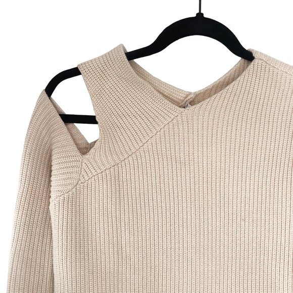 Nomia beige cut out asymmetrical knit sweater - Picture 4 of 10